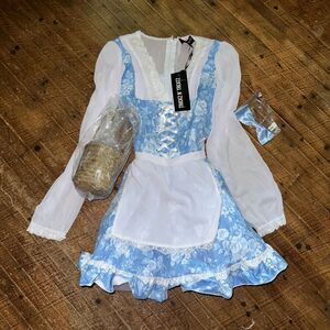 Dolls Kill Blue Floral Mini Dress